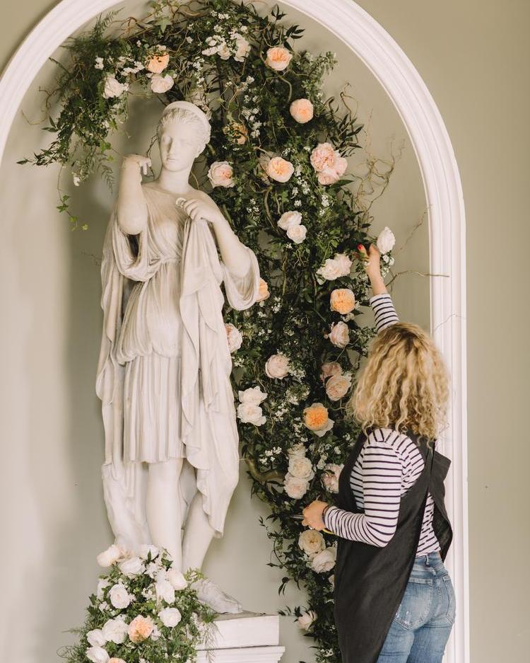 Florist Creating Floral Installation