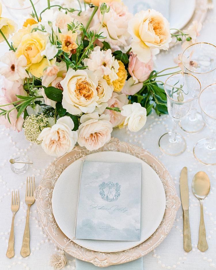 Wedding Place Setting With Gold Accessories